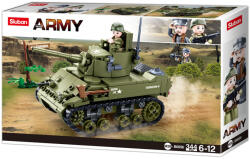 Sluban Army WWII - M5 Stuart könnyű harckocsi építőjáték készlet (M38-B0856)