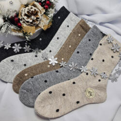 Aura Via Női pöttyös gyapjú zokni - 5 pár 35-38 98964