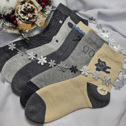 Aura Via Női cicás gyapjú zokni szett - 5 pár 35-38 98946