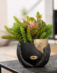  Modern arc kaspó fekete és arany színben 15, 5 cm