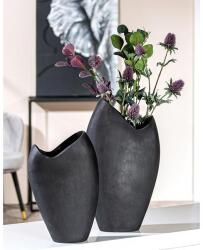  „Vulkano fekete színű design alumínium váza vulkáni kőzet hatású felülettel - 33cm