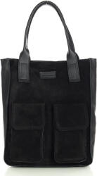 Marco Mazzini Bőr shopper táska | fekete - top-brands - 48 173 Ft