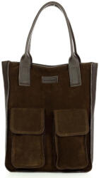 Marco Mazzini Bőr shopper táska | sötétbarna