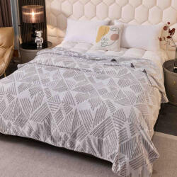 Jojo Home Patura pufoasa cocolino 200x230cm, gri, dungi subtiri-F087 (F087) Patura