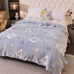 Jojo Home Patura pufoasa cocolino 200x230cm, gri, forme geometrice-F078 (F078) Patura