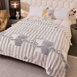 Jojo Home Patura pufoasa cocolino 200x230cm, gri, pisicute-F085 (F085) Patura