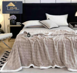 Jojo Home Patura cocolino 200x230cm, gofrata cu bordura alba, cappuccino-F064 (F064) Patura