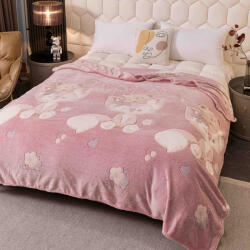 Jojo Home Patura pufoasa cocolino 200x230cm, roz, pisicute-F084 (F084) Patura