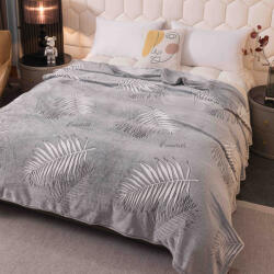 Jojo Home Patura pufoasa cocolino 200x230cm, gri, frunze-F080 (F080) Patura