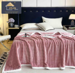 Jojo Home Patura cocolino 200x230cm, gofrata cu bordura alba, roz-F067 (F067) Patura