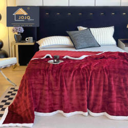Jojo Home Patura cocolino 200x230cm, gofrata cu bordura alba, visinie-F071 (F071) Patura