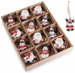 Decorer Set 72 ornamente brad Craciun lemn multicolor cm 4 x 6 H (A51.58.58)