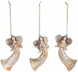 Decorer Set 9 ornamente brad Ingeri polirasina aurie cm 7, 5 x 4 x 11, 5 H (A55.39.92)