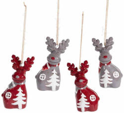 Decorer Set 8 ornamente brad Reni ceramica multicolora cm 6 x 4 x 9, 5 H (A71.51.47)