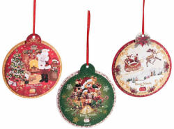 Decorer Set 15 ornamente brad Craciun lemn multicolor Ø 12 cm (A51.58.62)