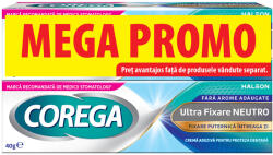 Glaxosmithkline Consumer Healthcare Pachet Crema adeziva pentru proteza dentara Ultra Fixare Neutro, 2x40 g, Corega