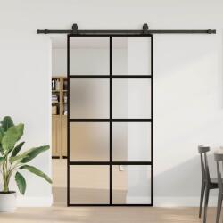vidaXL Плъзгаща се врата с комплект обков Черно 102, 5x205 cm (3375974)