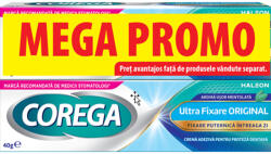 Haleon Romania S. R. L Pachet Crema adeziva pentru proteza dentara Ultra Fixare Original, 2x40 g, Corega