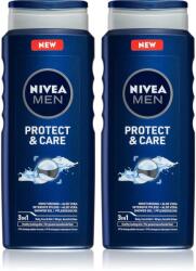 Nivea MEN Protect & Care tusfürdő gél arcra, testre és hajra takarékos kiszerelés 2 x 500 ml
