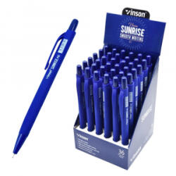 Vinson Golyóstoll nyomógombos 0, 7mm Sunrise kék test displ 36 db/display (P12) (P12) - aqua