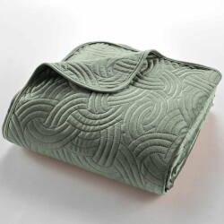 douceur d'intérieur Set cuvertură și față de pernă verde din catifea 220x240 cm Solange - douceur d'intérieur