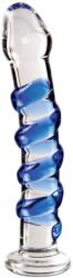 Pipedream Icicles No. 5 - dildo din sticlă spiralată (transparent/albastru) Dildo