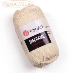 YARNART MAKRAMÉ, 2mm - Krém - 137