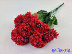  Krizantém 7 ágú selyemvirág csokor D8, 5cm M41cm - Világos Bordó