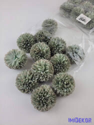  Krizantém selyemvirág fej D6, 5cm - Antik Zöld