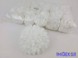  Dús kócos krizantém selyemvirág fej D13cm - Fehér