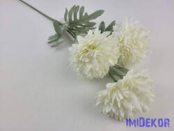  Krizantém 3 fejes selyem ág 63cm - Krém