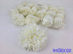  Dús kócos krizantém selyemvirág fej D13cm - Krém