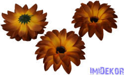  Dália selyemvirág fej D11-12cm - Barnuló Sárga