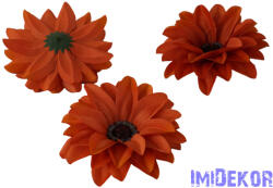  Dália selyemvirág fej D11-12cm - Sötét Narancs