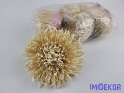 Krizantém selyemvirág fej D17cm - Rózsaszínes Barack