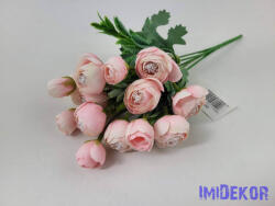  Boglárka 5 ágú selyem csokor 27 cm - Barackos Rózsaszín