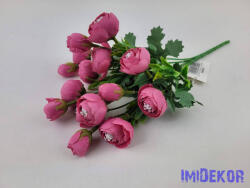  Boglárka 5 ágú selyem csokor 27 cm - Sötét Rózsaszín