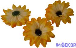  Dália selyemvirág fej D11-12cm - Napsárga