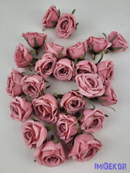  Rózsa selyemvirág fej 5 cm AUT - Antik Rózsaszín