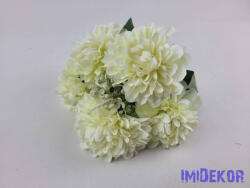  Dália 5 fejes selyemvirág csokor 29cm - Krém