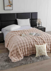 Jojo Home Patura cocolino de lux din blana artificala de iepure 200x230cm, bej-F094 (F094) Patura
