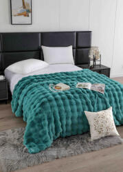 Jojo Home Patura cocolino de lux din blana artificala de iepure 200x230cm, turcoaz-F099 (F099) Patura