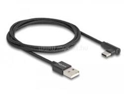 Delock USB 2.0 kábel A-típusú csatlakozódugó - USB Type-C csatlakozódugó, ívelt, 1 m, fekete (DL80030) (DL80030)