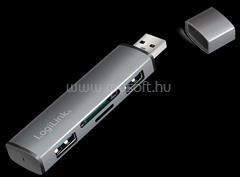 LogiLink USB 3.2 Gen2, 2 portos hub kártyaolvasóval, alumínium házzal (LOGILINK_UA0394) (LOGILINK_UA0394)
