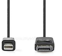 Nedis CCGL37400BK20 mini Displayport1.2 kábel, Display port dugó, 21.6 Gbps, 2m (CCGL37400BK20) (CCGL37400BK20)