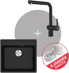 Franke MARIS 2.0 MRG 610-52 TL gránit mosogató + ACTIVE PLUS L DOCCIA csap fekete szett FR1301192