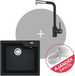 Franke URBAN 2.0 UBG 610-50 gránit mosogató + SIRIUS L DOCCIA csap fekete szett FR1301193