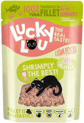 Lucky Lou 12x70g Lucky Lou Extra Food Tonhal & garnélarák aszpikban nedves macskatáp
