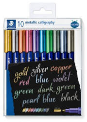 STAEDTLER Kalligrafikus marker készlet, '8325', 10 különböző metál szín (TS8325TB10) (TS8325TB10)