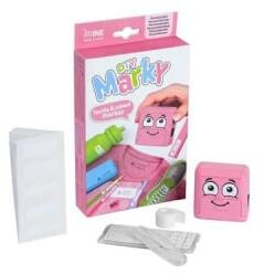 COLOP Bélyegző textilhez, kirakós 'Marky', pink ház, fekete párnával (IC1510602) (IC1510602)